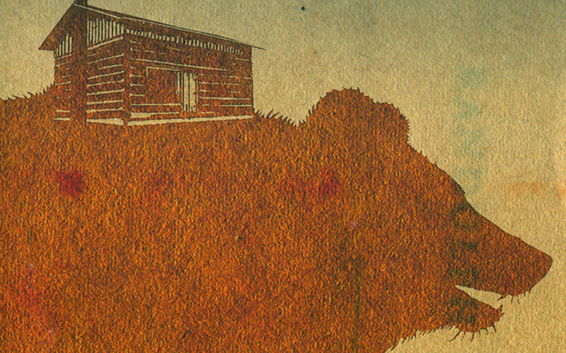 Bear with Cabin