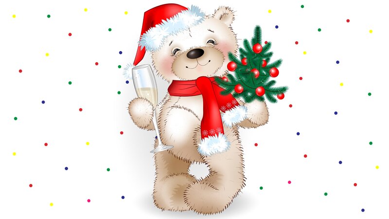 Bear with Christmas Tree