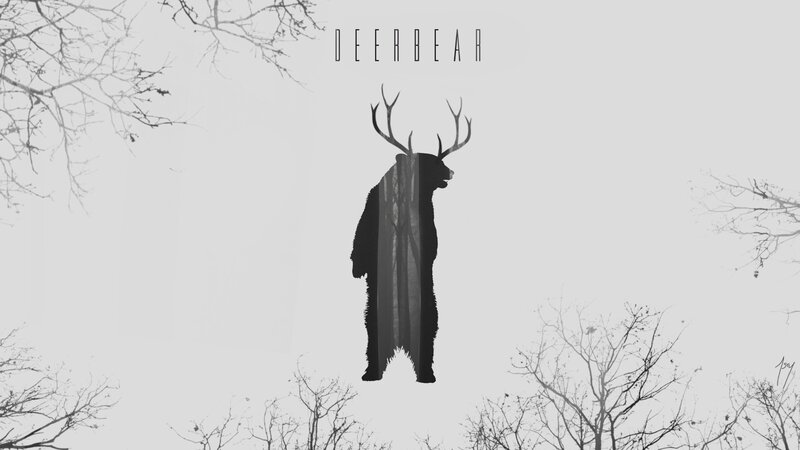 Bear with Deer Antlers