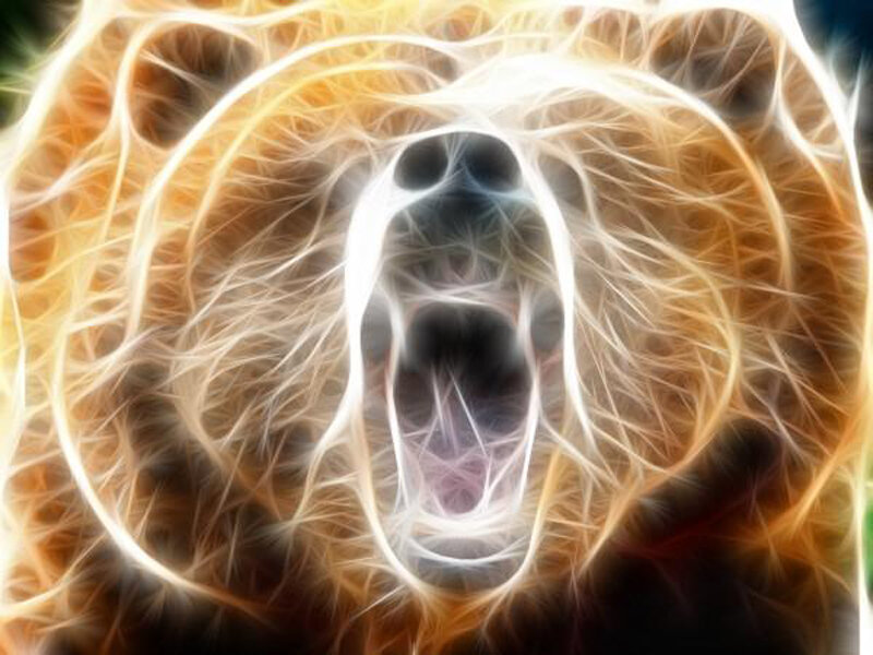 Bear with Glowing Outline