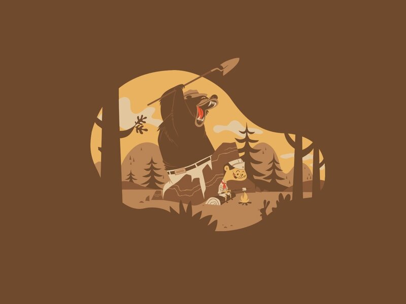 Bear with Spear and Boy