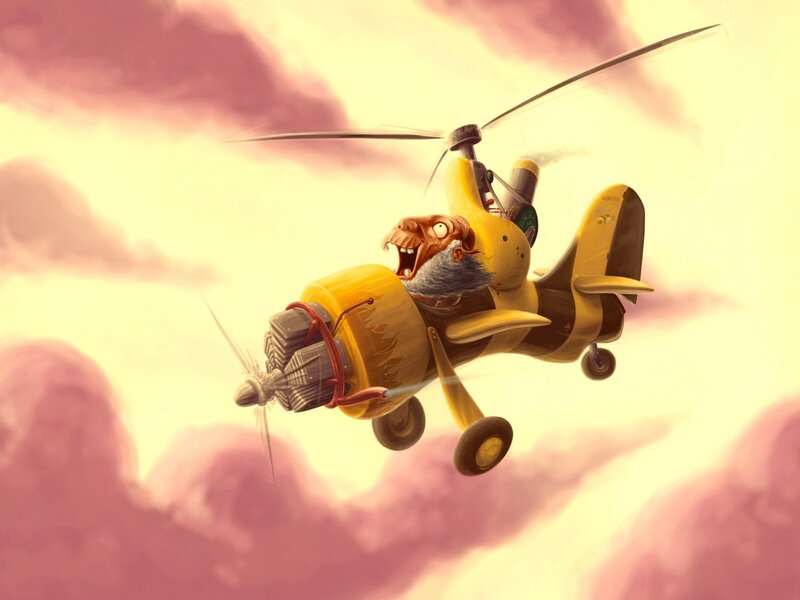 Bearded Creature in Plane