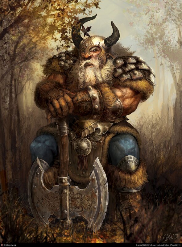 Bearded Dwarf Warrior — Brown, Dramatic, Autumn