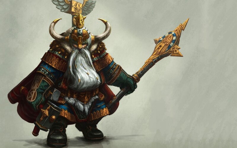Bearded Dwarf Warrior — Brown, Dramatic, Digital Art, Axe