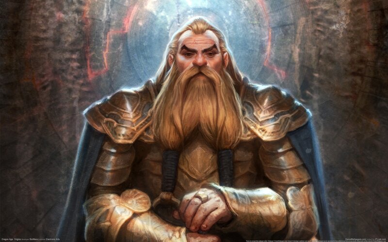 Bearded Dwarf Warrior — Brown, Dramatic, Digital Art