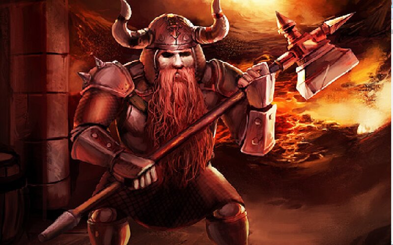 Bearded Dwarf Warrior — Red