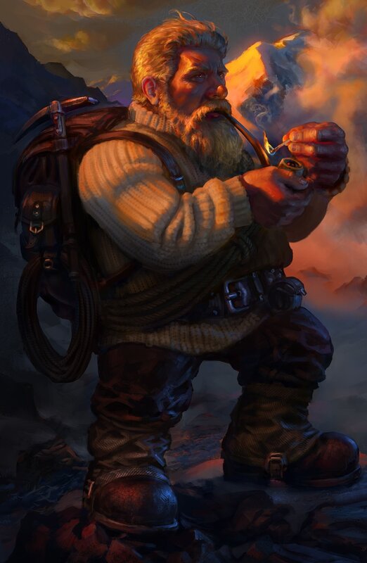 Bearded Dwarf with Pipe