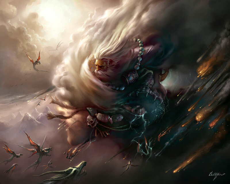 Bearded Figure in Storm