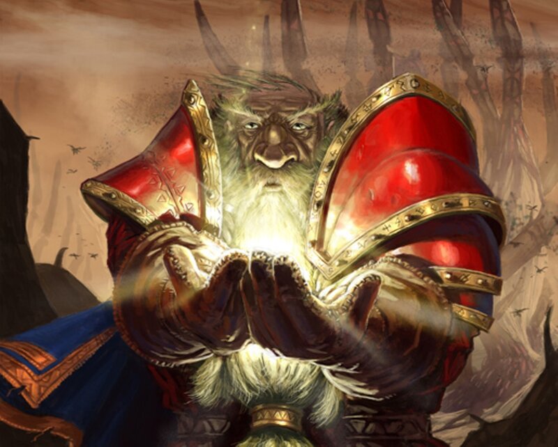 Bearded Gnome Holding Light