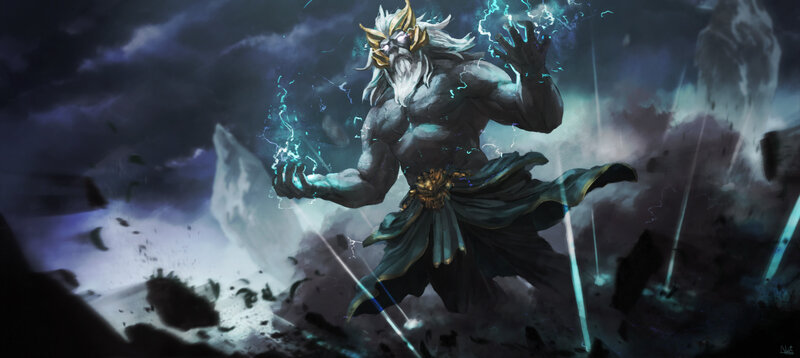 Bearded God with Lightning