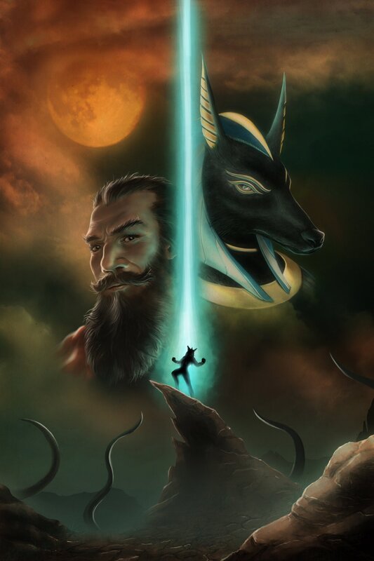 Bearded Man and Jackal Head
