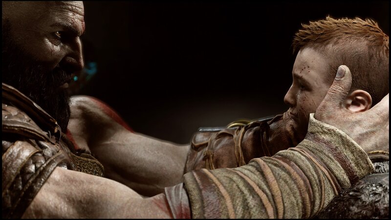 Bearded Man Holding Boy