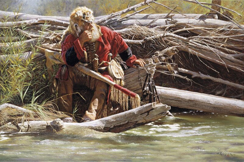 Bearded Man in Canoe