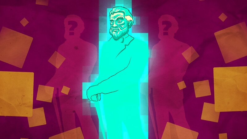 Bearded Man in Cyan