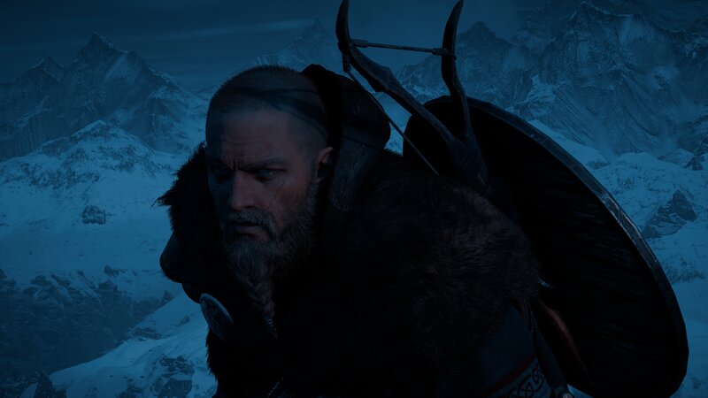 Bearded Man in Fur Coat — Blue
