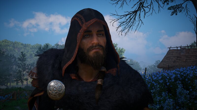Bearded Man in Hooded Cloak — Black