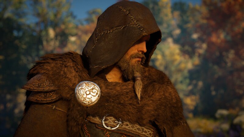 Bearded Man in Hooded Cloak — Brown