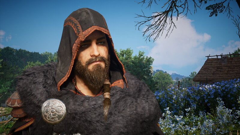 Bearded Man in Hooded Cloak