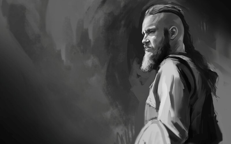 Bearded Man in Profile