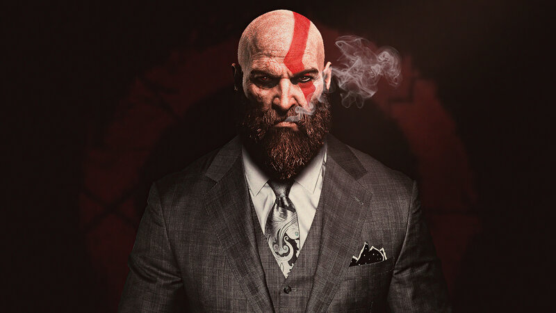 Bearded Man in Suit — Gray