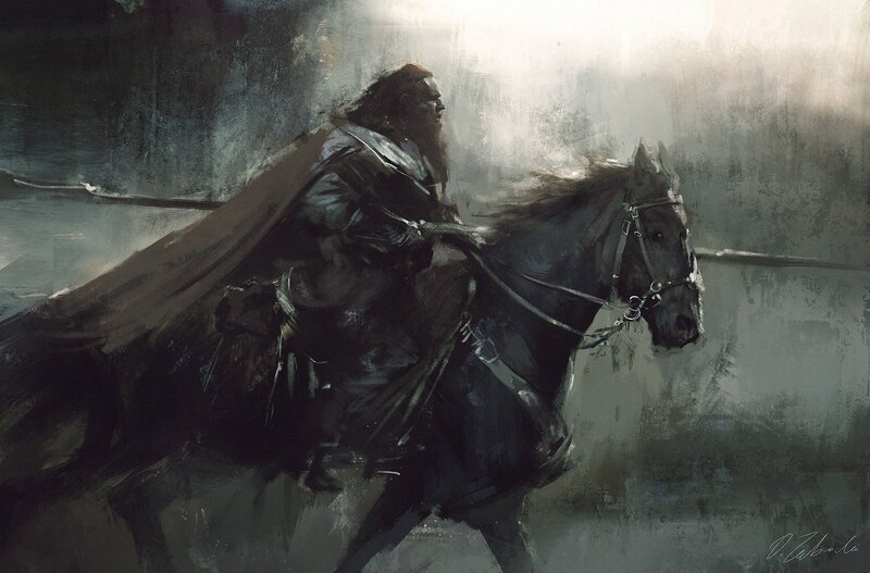 Bearded Man on Horse