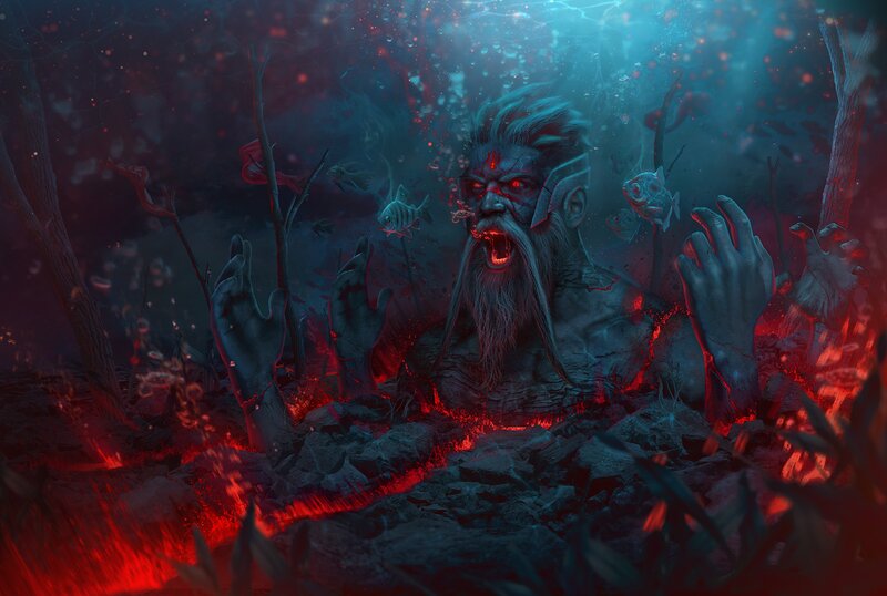 Bearded Man Underwater