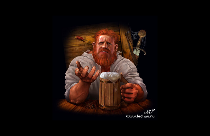 bearded man with beer mug