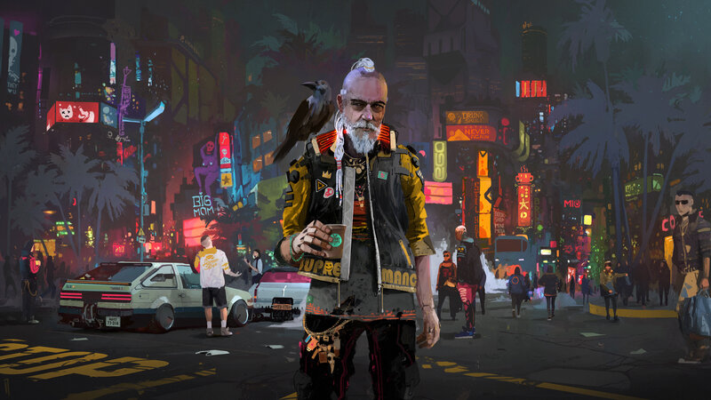 Bearded Man with Crow
