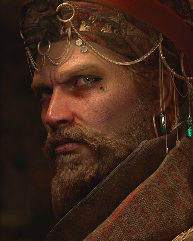 Bearded Man with Headwear