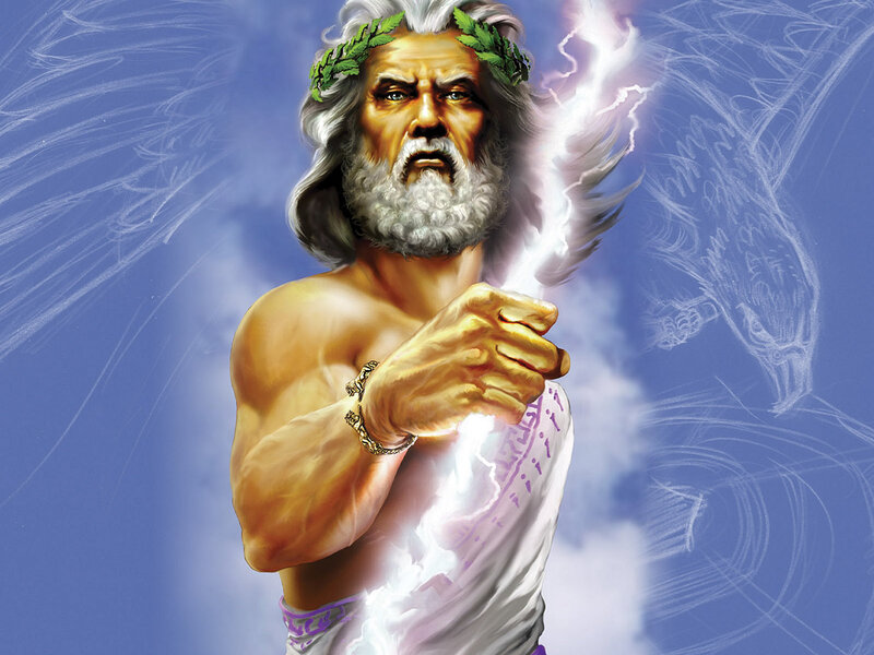 Bearded Man with Lightning — Blue, Dramatic