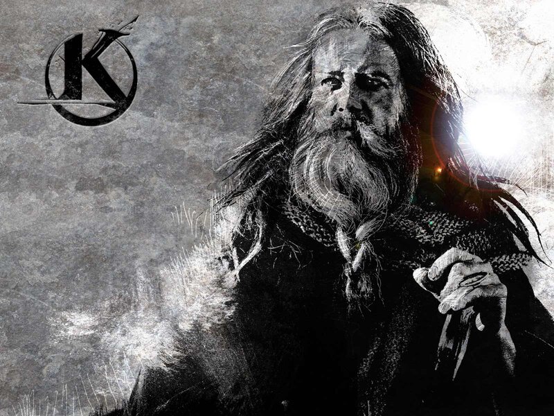 Bearded Man with Long Hair — Black, Dramatic