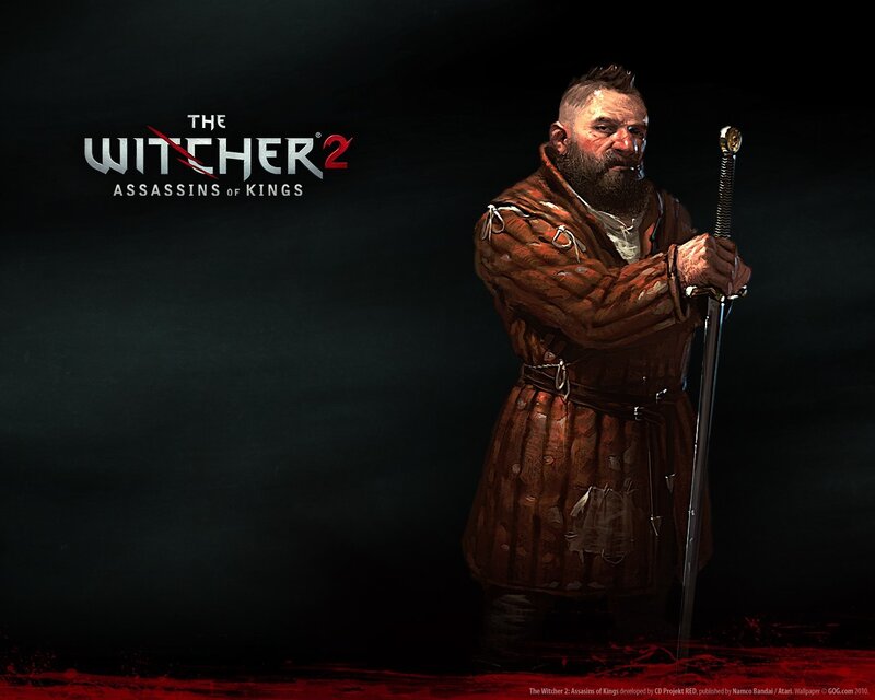 Bearded Man with Sword — Black, Dramatic, Digital Art, Blood
