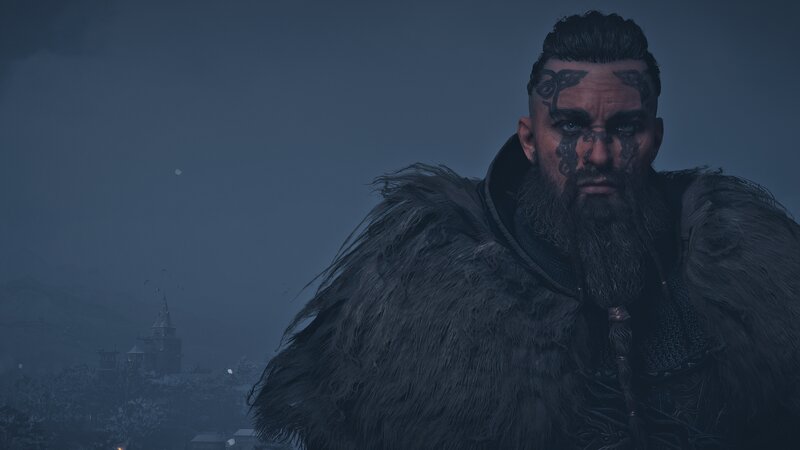 Bearded Man with Tattoos — Gray