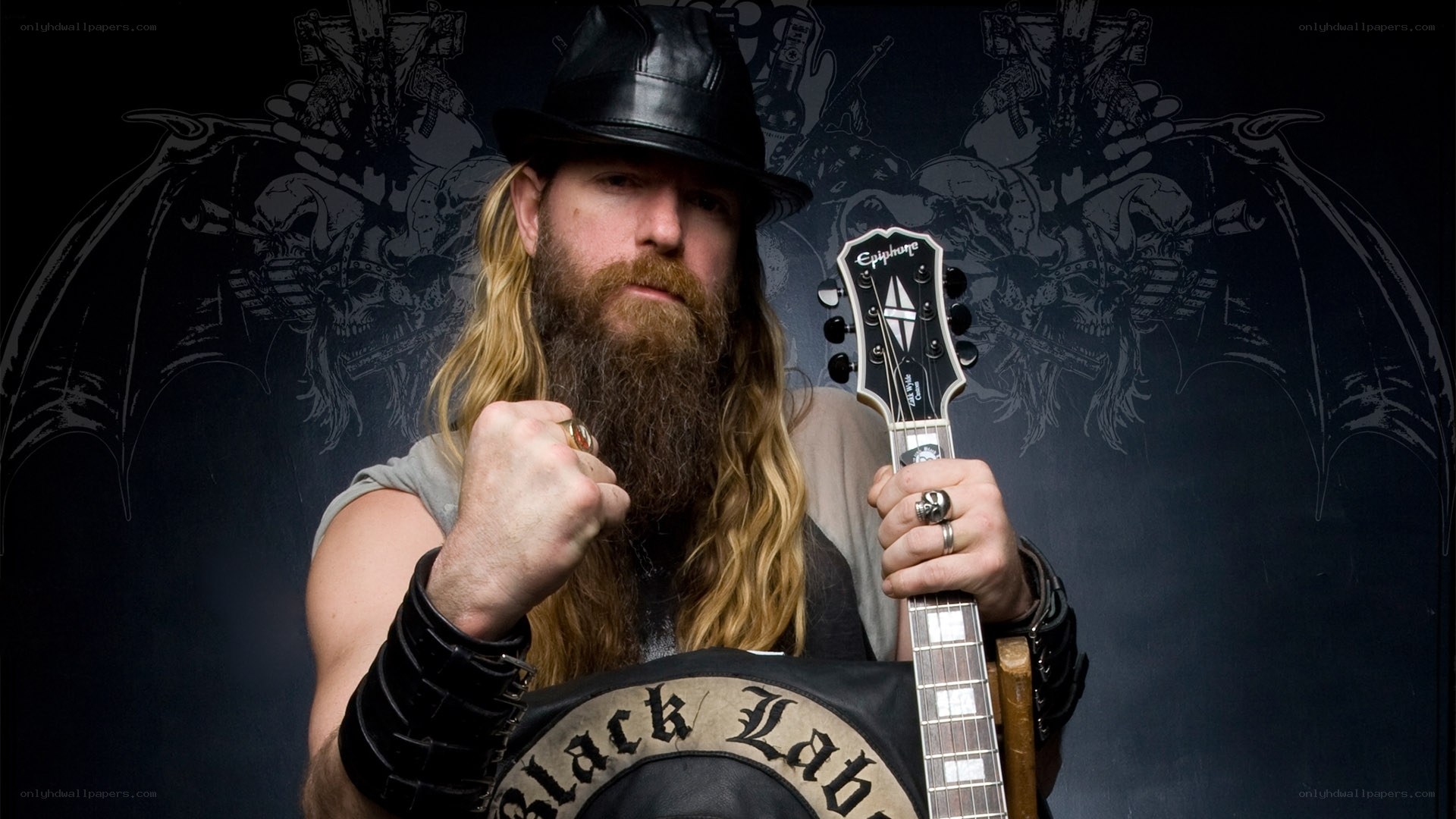 Bearded musician with guitar