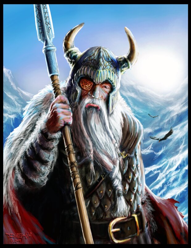 Bearded Viking Warrior — Blue