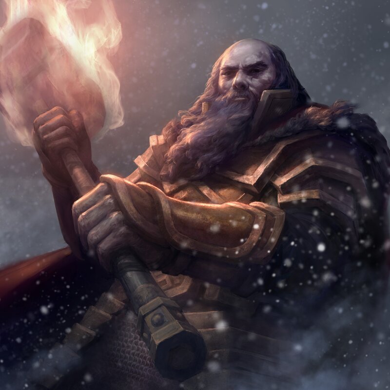 Bearded Warrior Holding Torch