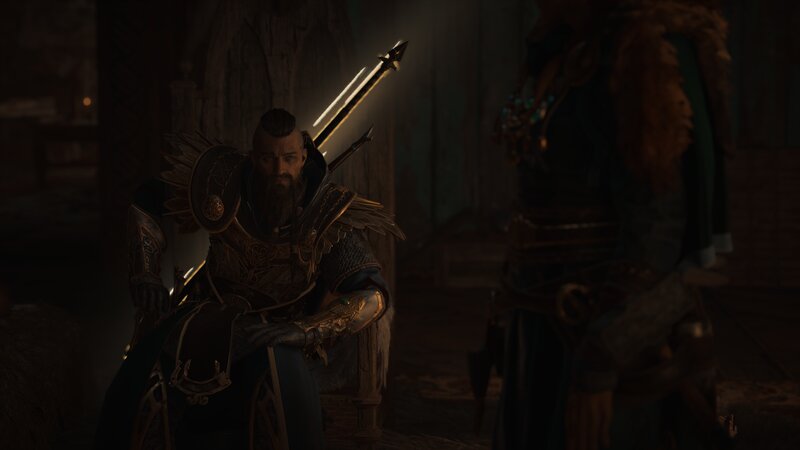 Bearded Warrior in Armor — Brown, Dramatic, Night