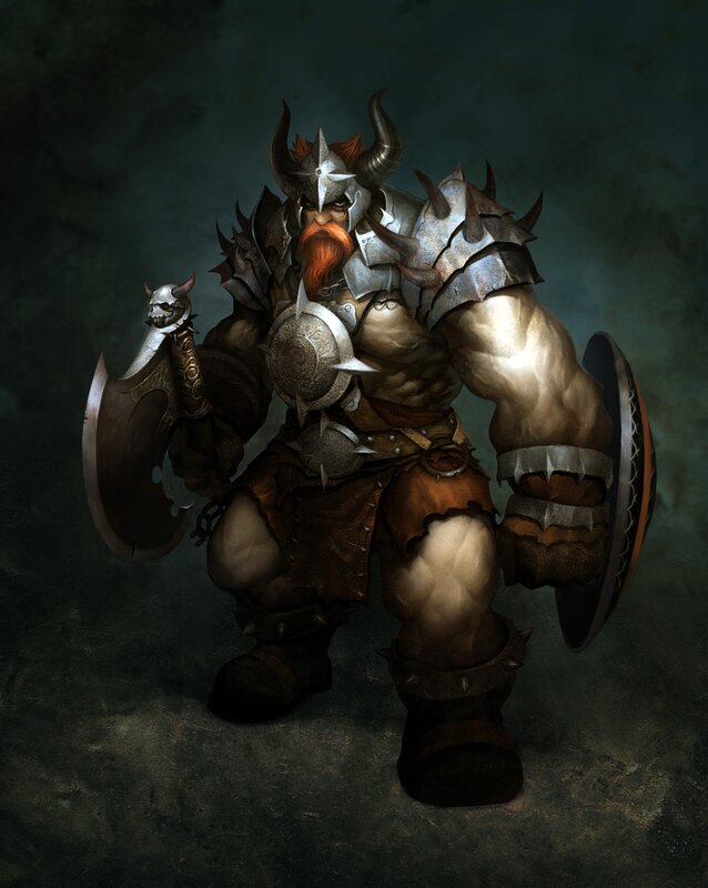 Bearded Warrior in Armor — Brown, Dramatic