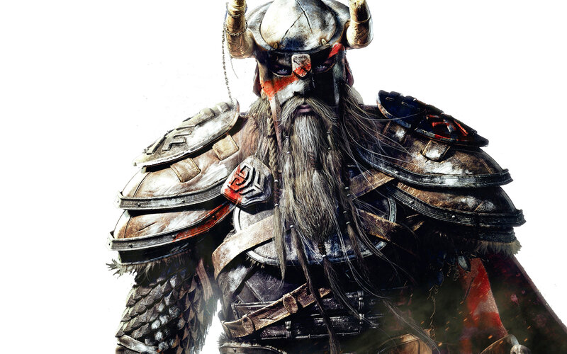 Bearded Warrior in Armor — Gray