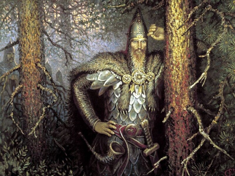 Bearded Warrior in Forest — Brown