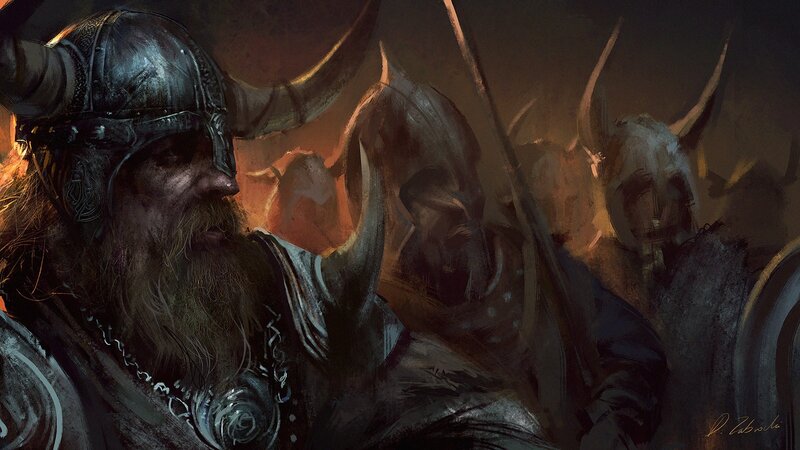 Bearded Warrior in Helmet