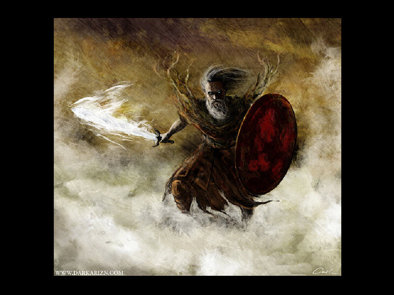 Bearded Warrior in Storm