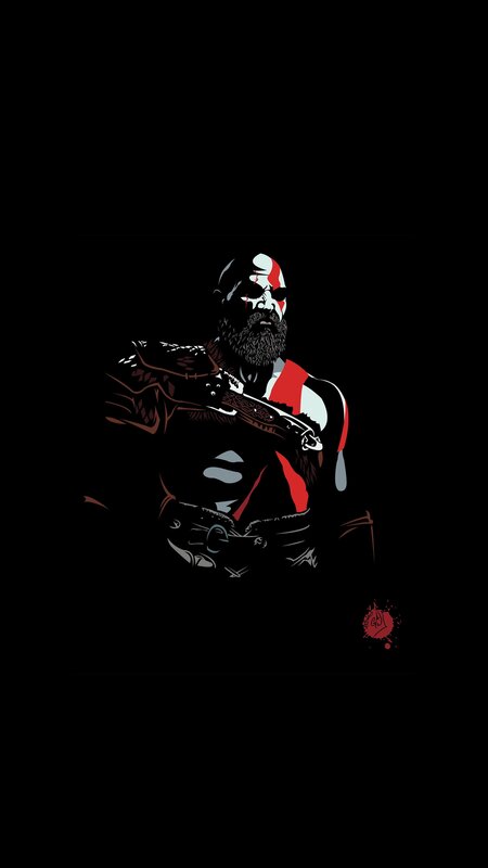 Bearded Warrior with Axe — Black, Dramatic