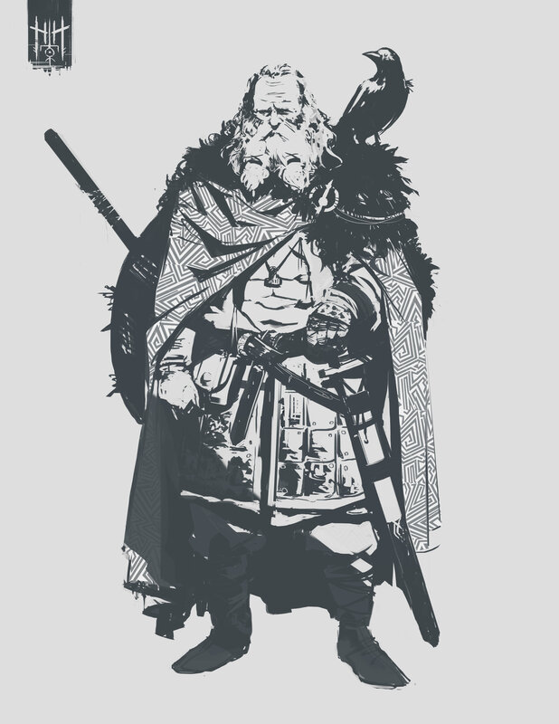 Bearded Warrior with Crow