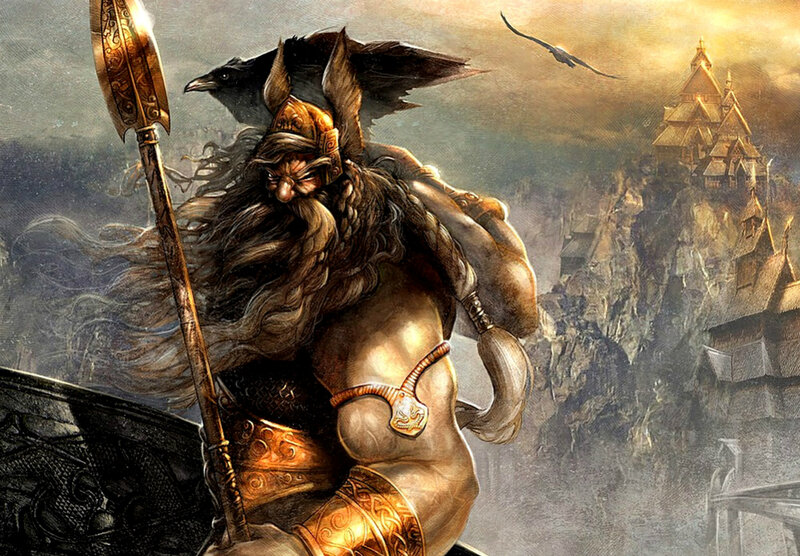 Bearded Warrior with Raven