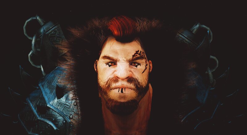 Bearded Warrior with Red Hair
