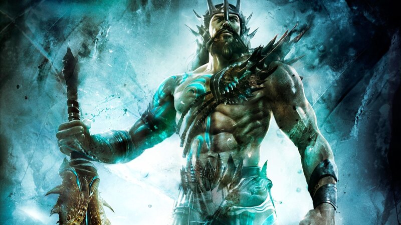 Bearded Warrior with Spear — Blue, Dramatic