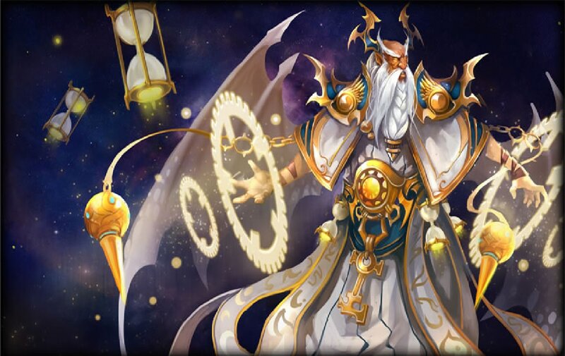 Bearded Wizard with Hourglasses
