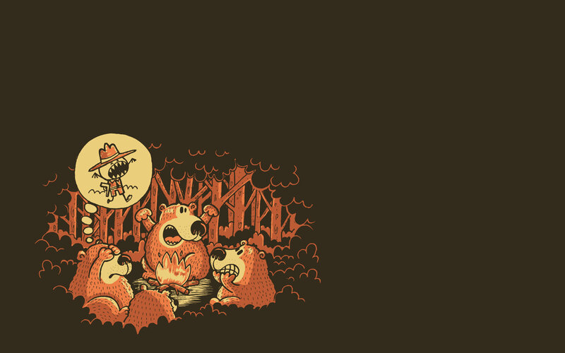 bears around a campfire