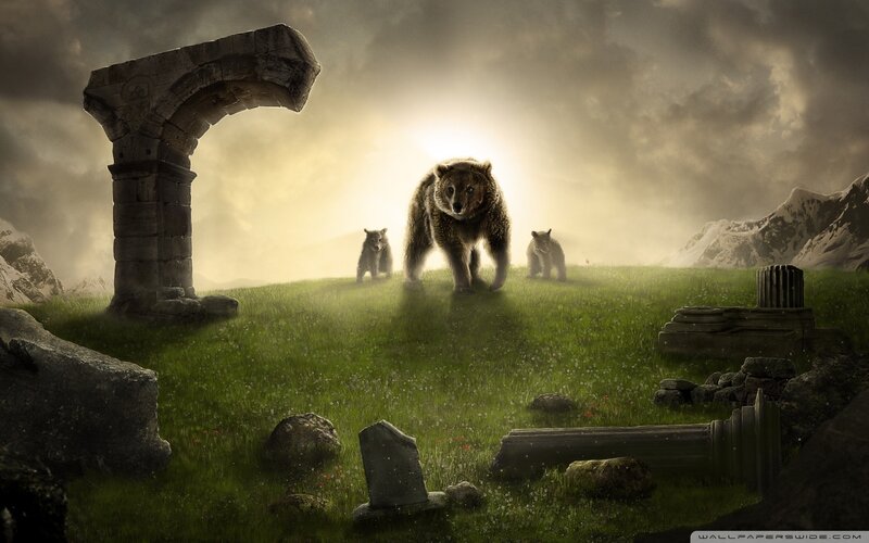 Bears in a Ruined Landscape